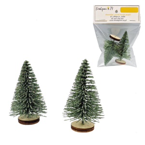 Choinki dekoracyjne MINI 2szt/8cm ZIELONE /85446