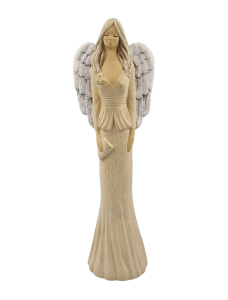 Figurka ceramiczna ANIOŁ 42cm "Zuzanna" kremowy z torebką /12361-KP