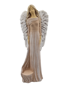 Figurka ceramiczna ANIOŁ "Selena" na tea-light jasnobrązowy /56287-BJP