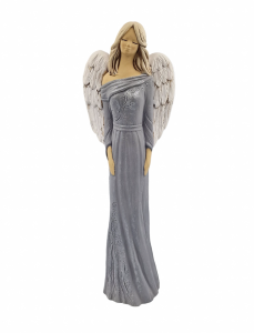 Figurka ceramiczna ANIOŁ 42cm "Paula" grafitowy /12316-GP