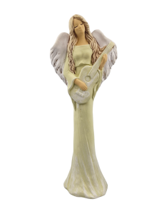 Figurka ceramiczna ANIOŁ 38cm "Mira" z gitarą seledynowy /17571-SP