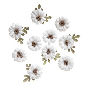 Kwiaty SHABBY CHIC 2cm papierowe 10szt /93998