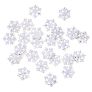Śnieżynki brokatowe 2,4cm 24szt /06827