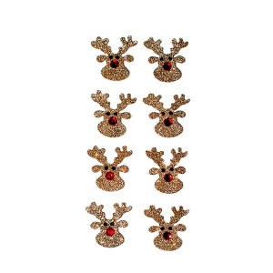 Naklejki piankowe 3D RENIFERY brokatowe 8szt /22691