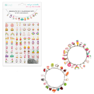 Zestaw kreatywny DIY - BRANSOLETKI z zawieszkami puffy RAINBOW /22377