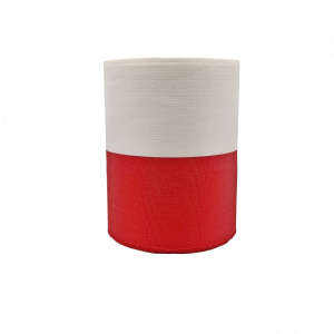 Wstążka satynowa - szarfa BIAŁO-CZERWONA 100mm x 9m /91108