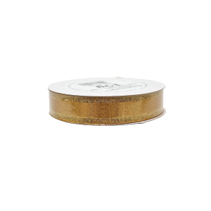 Wstążka satynowa z paskiem ZŁOTA brokat 15mm x 9m /90989