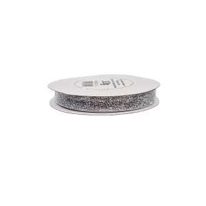 Wstążka aksamitna SREBRNA metalizowana 12mm x 9m /89242