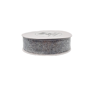 Wstążka aksamitna SREBRNA metalizowana 25mm x 9m /89266