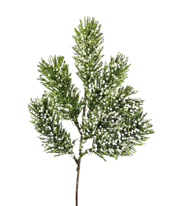 Gałązka świąteczna iglasta ośnieżona brokatowa 30cm -BN /25436