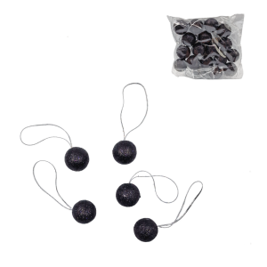 Kulki brokatowe 2,5cm CZARNE 18szt /31239