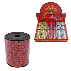 Sznurek skręcany 5mm metalizowany CZERWONY 2,7m /31706-CZ