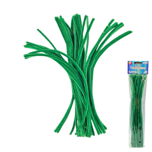 Druciki kreatywne pluszowe CIEMNOZIELONE - wyciory - 30cm 40szt /13053