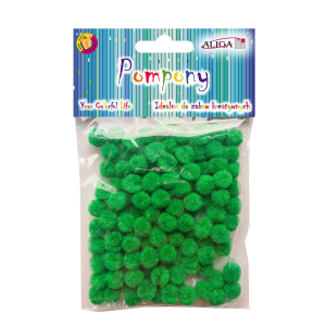 Pompony dekoracyjne 1cm/120szt ZIELONE /34805