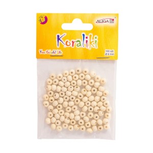 Koraliki/Kulki drewniane 6mm 100szt /62761