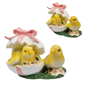 Kurczaki w jajku - figurka ceramiczna 12 x 15cm /30978