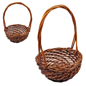 Koszyk wiklinowy okrągły 32cm BRĄZOWY /19653
