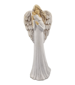 Figurka ceramiczna ANIOŁ 39cm "Aurelia" z dzieciątkiem /51596-B