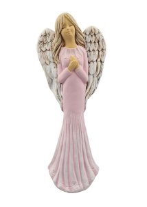 Figurka ceramiczna ANIOŁ 38cm "Fiona" różowy /54078-RP