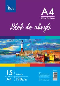 Blok do akryli A4/15kart. 190g TETIS /0741