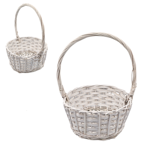 Koszyk wiklinowy BIAŁY 30cm /61490-B