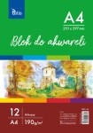 Blok do akwareli A4/12kart. 190g TETIS /0727