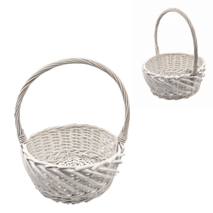 Koszyk wiklinowy BIAŁY 35cm M/14573-B