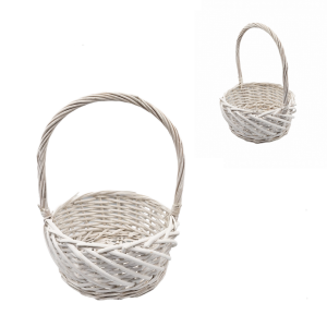 Koszyk wiklinowy BIAŁY 30cm S/14566-B