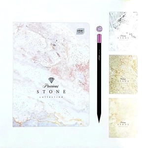 Brulion A5/96k. kratka METALLIC STONE  Inter-Druk /3116