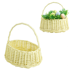 Koszyk wiklinowy ŻÓŁTY pastelowy 26cm /13050-Y