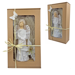 Figurka ceramiczna ANIOŁ - prezent komunia DZIEWCZYNKA 26cm /06803-DZP