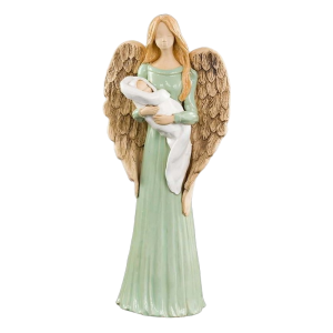 Figurka ceramiczna ANIOŁ AMELIA 41cm z dzieckiem /63420-LMG