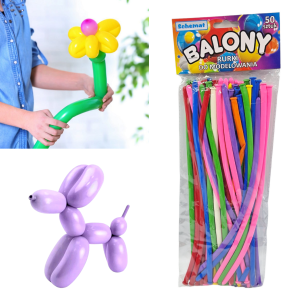 Balony RURKI do modelowania 50szt MIX KOLORÓW /71829
