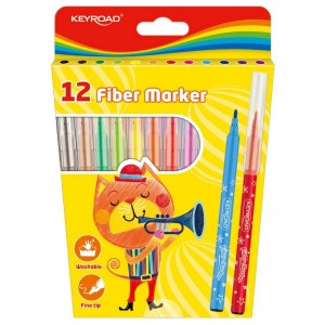Flamastry 12 kol. KEYROAD zmywalne /77681