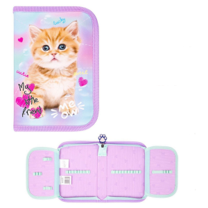 Piórnik 2-klapkowy bez wyposaż. PASTEL KITTY Majewski /68821