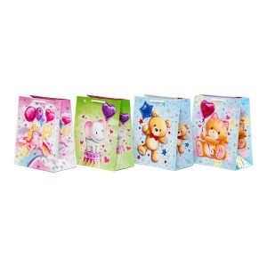 Torebka prezentowa K1 lakierowana MASKOTKI dziecinne /11117-03-1