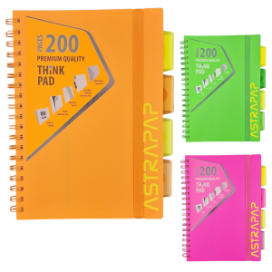 Kołozeszyt PP NEON Astrapap B5/100k. w kratkę - 4 przekładki /23001