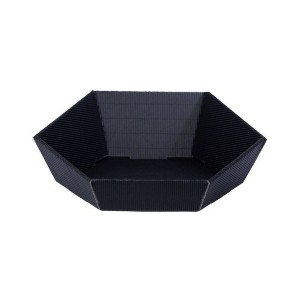 Kosz prezentowy 29cm CZARNY sześciokątny /61564