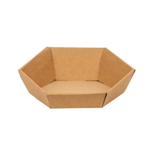 Kosz prezentowy 29cm BRĄZOWY sześciokątny /61403