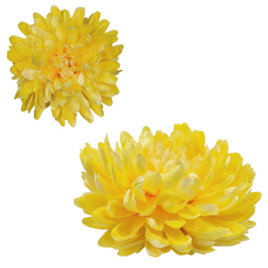 Kwiat sztuczny CHRYZANTEMA 15cm główka żółta /24760-2