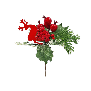 Gałązka świąteczna z reniferem i owocami -BN 19cm /33703