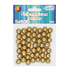 Kulki brokatowe 10mm ZŁOTE 50szt /31057