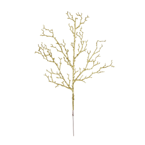 Gałązka ozdobna świąteczna brokatowa ZŁOTA 30cm /43454