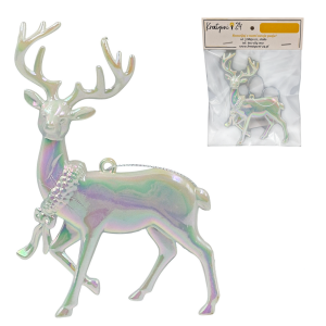 Jelonek/Renifer 12cm na zawieszce PERŁOWY /11037