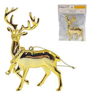 Jelonek/Renifer 12cm na zawieszce ZŁOTY /11044