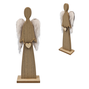 Anioł drewniany 25cm z serduszkiem /52143