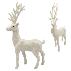 Renifer brokatowy JELEŃ 29cm -biały- /23634