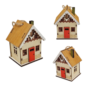 Domek dekoracyjny drewniany 6,5x5cm /10221-1