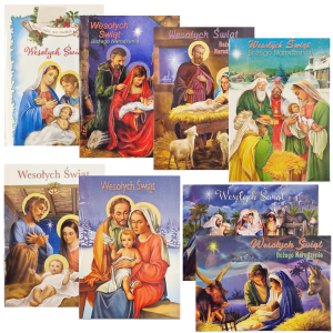 Karnet brokatowy BOŻE NARODZENIE religijny B6B-GWRL /03508