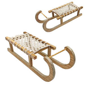 Sanki - Sanie drewniane 40cm z brokatem - dekoracja /60440